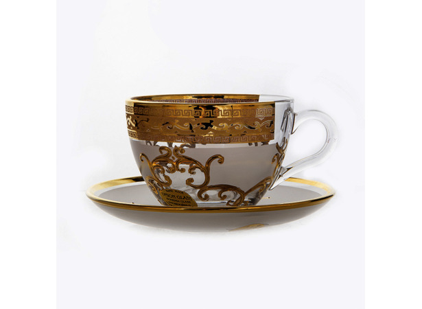 Набор для чая Богемия Узор (чашка 240 мл + блюдце) на 6 персон 12 предметов