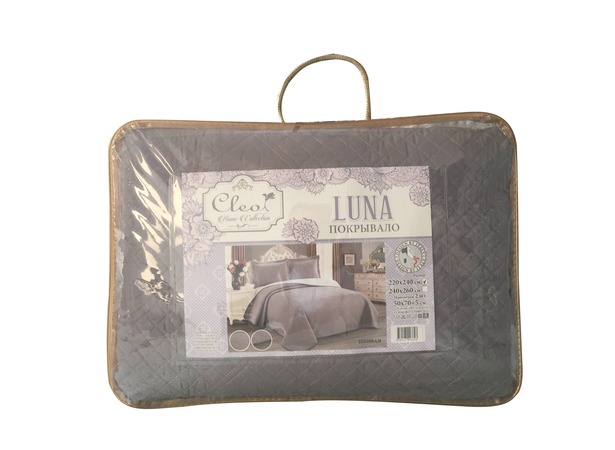 Покрывало Cleo Luna (темно-серое) 220х240 см + 2 наволочки 50х70 см