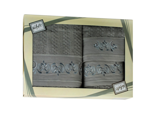 Комплект полотенец Valentini Harmony (серый) 30х50 см 50х100 см 100х150 см 3 шт