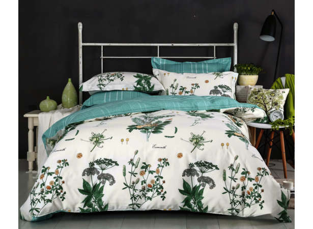 Комплект постельного белья Сайлид Полевые цветы сатин двуспальный евро