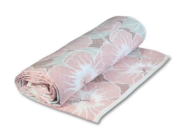 Покрывало Cleo Жаккард серо-розовое с цветами 150х210 см