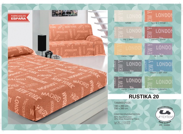 Покрывало-плед Umbritex Rustica 20 orange 180х260 см