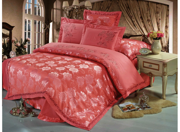Комплект постельного белья Cleo Розовый с цветами евро макси