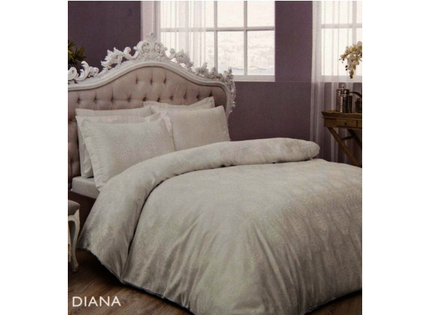 Комплект постельного белья Tac Diana (бежевый) жаккард-люкс двуспальный евро