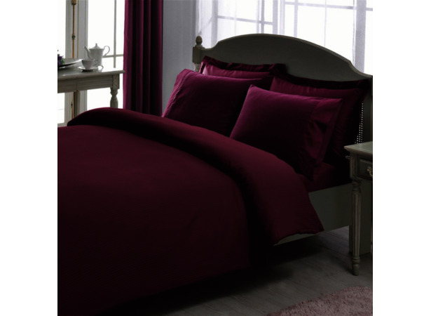 Комплект постельного белья Tac Basic stripe (фиолетовый) жаккард-люкс двуспальный евро