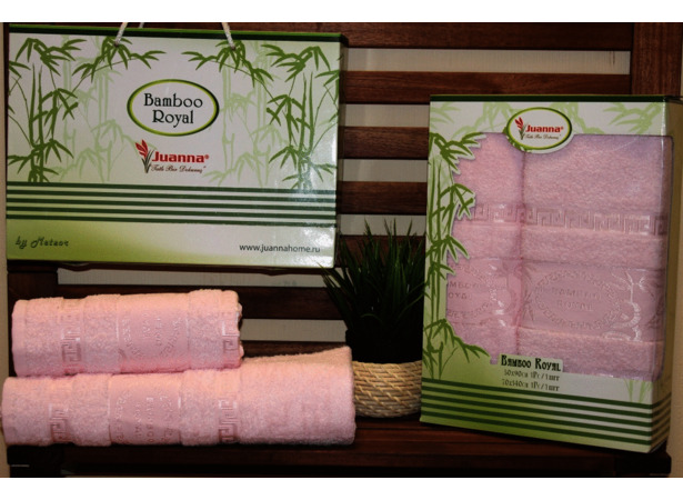 Набор махровых полотенец Juanna Bamboo 50х90 см 70х140 см 2 шт (розовый)