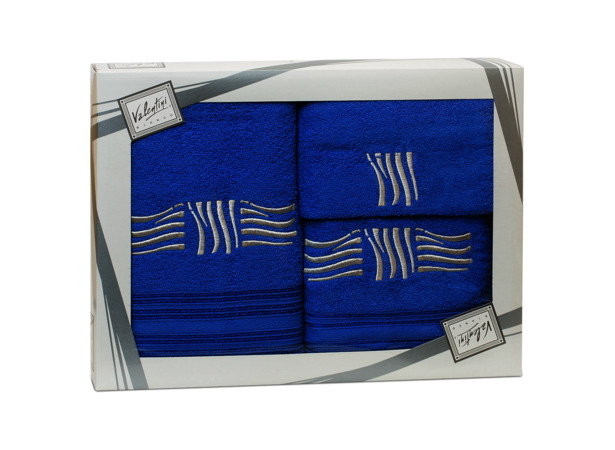 Комплект полотенец Valentini Sea 2 (синий) 30х50 см 50х100 см 70х140 см 3 шт
