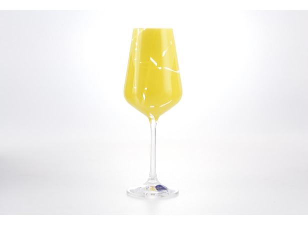 Набор бокалов для вина Sandra Tinsel 250 мл 6 шт (желтый)