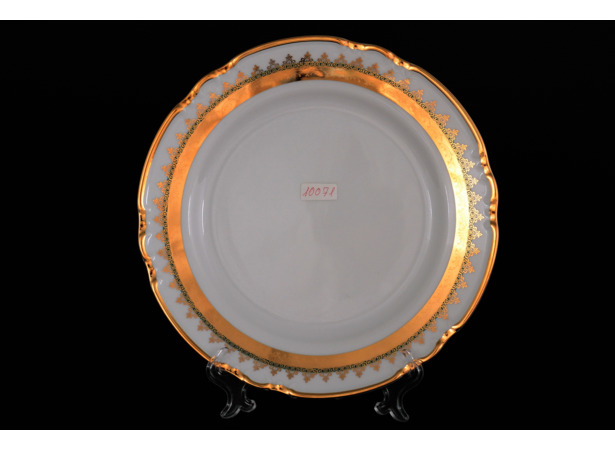 Набор тарелок Констанция Изумруд Золотой орнамент 24 см 6 шт