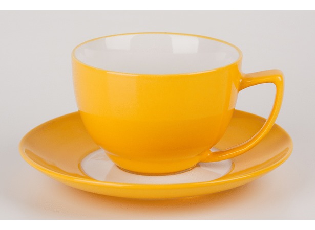 Кофейная пара Вехтерсбах (чашка 220 мл + блюдце 15 см) желтая