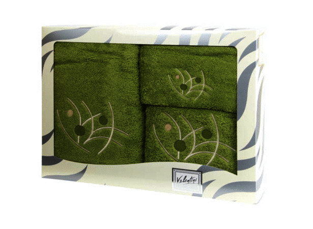 Комплект полотенец Valentini Dream (зеленый) 30х50 см 50х100 см 100х150 см 3 шт