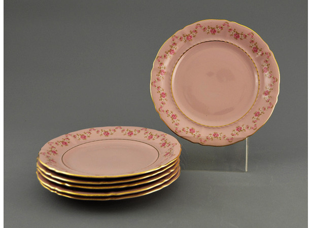 Набор тарелок Соната Розовый фарфор 0158 19 см 6 шт