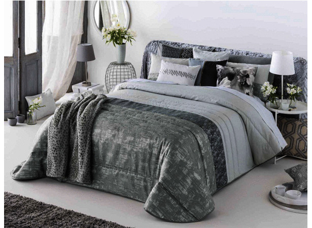 Покрывало стеганое Antilo Ainara gris 250х270 см + 2 наволочки 40х60 см