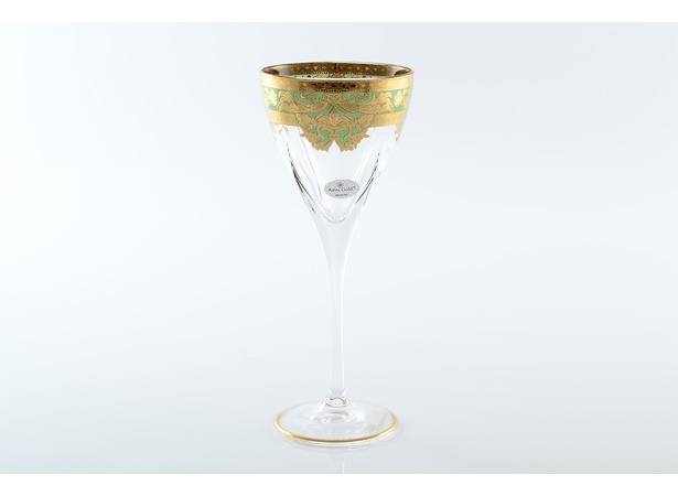 Набор бокалов для вина Natalia Golden Turquoise 250 мл 6 шт