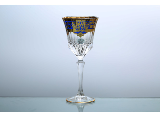 Набор бокалов для вина Natalia Golden Blue Decor 280 мл 6 шт