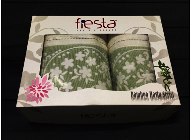 Набор полотенец Fiesta Papatya 50х90 см 70х130 см 2 шт (салатово-кремовый)