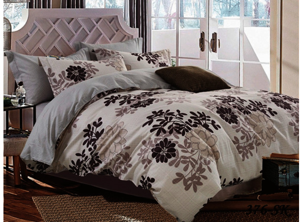 Комплект постельного белья Cleo Цветы на светлом фоне сатин двуспальный