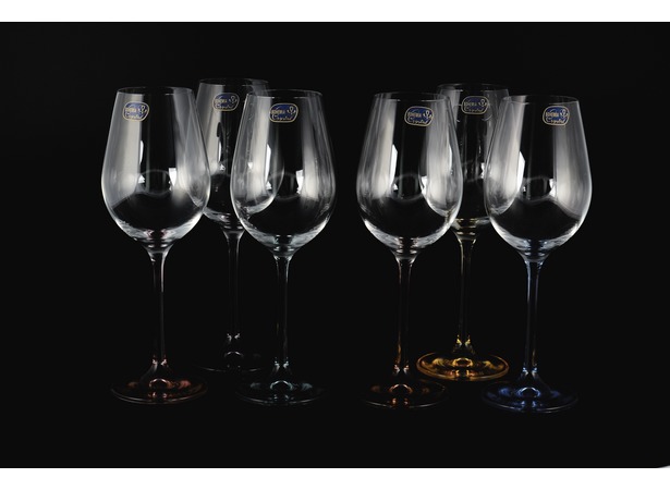 Набор бокалов для вина Виола Цветные 250 мл 6 шт