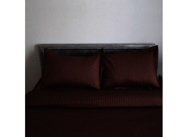 Комплект постельного белья Этель Шоколад страйп-сатин двуспальный евро