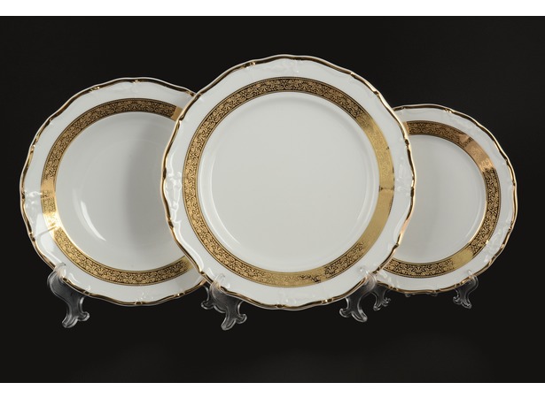 Набор тарелок Мария Луиза Золотая лента 18 предметов