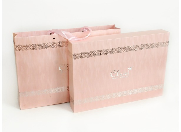 Комплект постельного белья Cleo Розовый с цветами евро макси