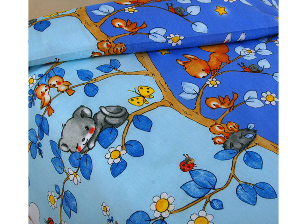 Комплект постельного белья Бамбино День и ночь бязь (простыня на резинке) детский