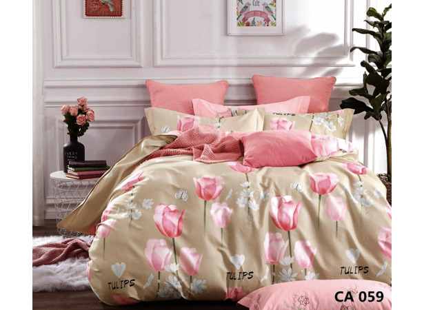 Комплект постельного белья Альвитек Тюльпаны сатин двуспальный