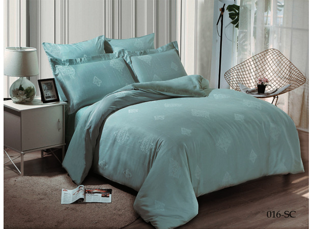 Комплект постельного белья Cleo Soft Cotton (светло-голубой) двуспальный евро