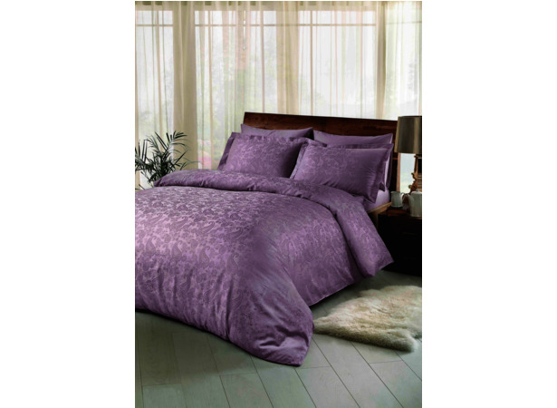 Комплект постельного белья Tac Brinley (лиловый) жаккард-люкс двуспальный евро