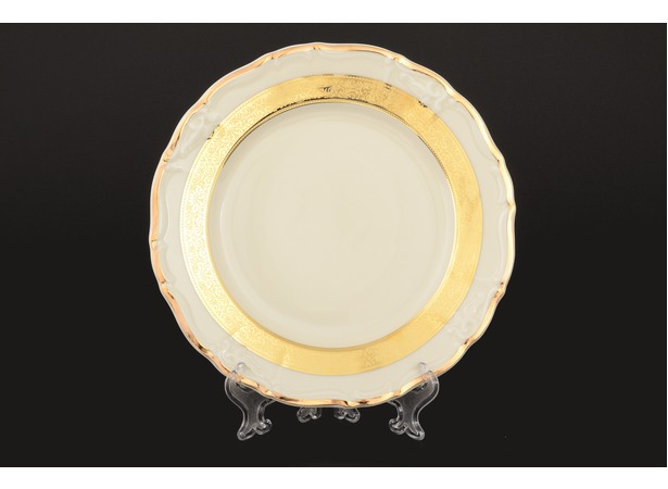 Набор тарелок Мария Луиза Золотая лента Слоновая кость 19 см 6 шт