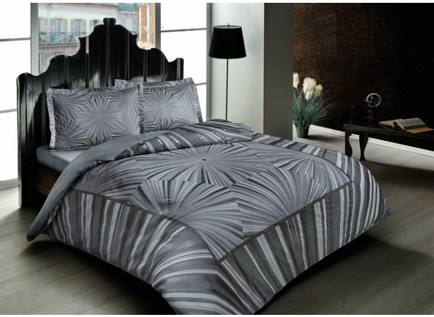 Комплект постельного белья Tac Venus (серый) сатин двуспальный евро