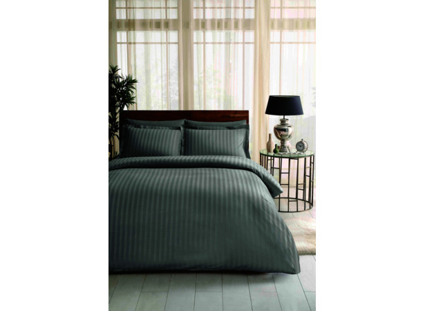 Комплект постельного белья Tac Place (серый) жаккард-люкс двуспальный евро
