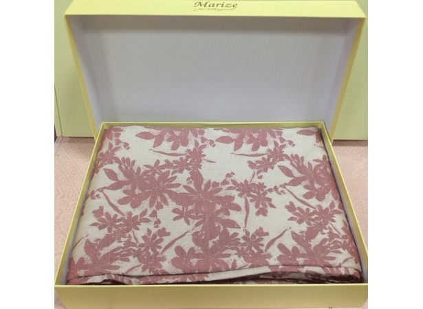 Комплект постельного белья Marize Пепельно-розовые цветы жаккард евро макси (нав 70х70 см)