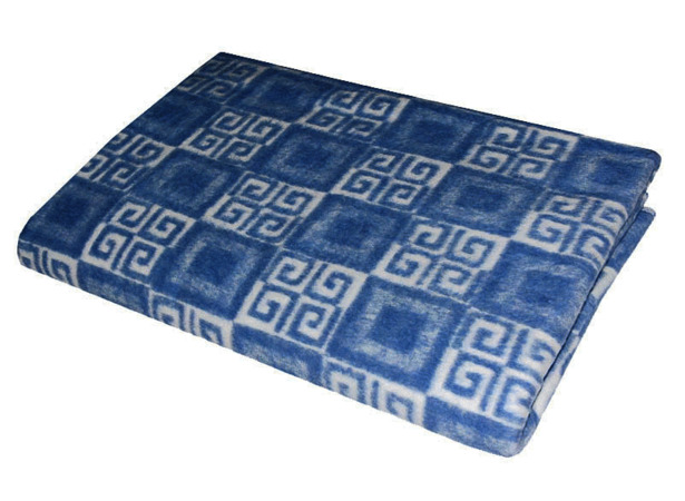 Одеяло байковое жаккард Ермолино Голубое 150х215 см