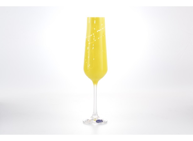 Набор фужеров для шампанского Sandra Tinsel 200 мл 6 шт (желтый)