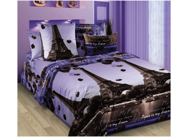 Комплект постельного белья Романтика Парижа бязь двуспальный евро