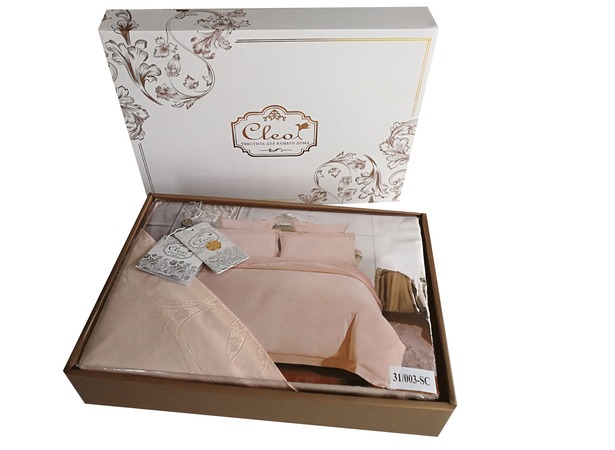 Комплект постельного белья Cleo Soft Cotton Эльзас (белый) двуспальный евро