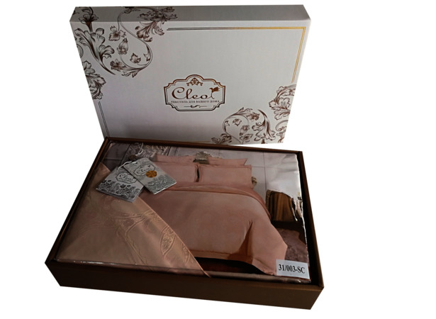 Комплект постельного белья Cleo Soft Cotton Эльзас (светло-розовый) двуспальный евро