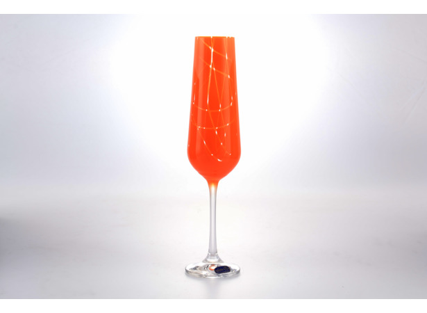 Набор фужеров для шампанского Sandra Tinsel 200 мл 6 шт (оранжевый)