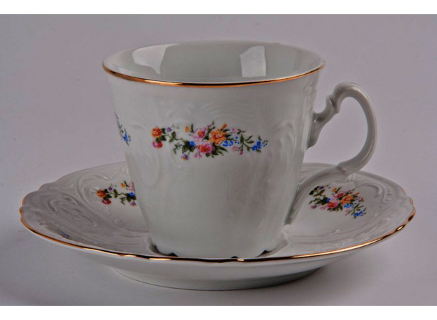Набор для чая Бернадот Весенний цветок 03011 (чашка 200 мл + блюдце) на 6 персон 12 предметов (высокие)