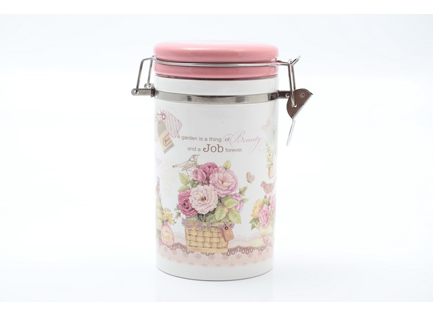 Банка для сыпучих продуктов Pink garden 900 мл