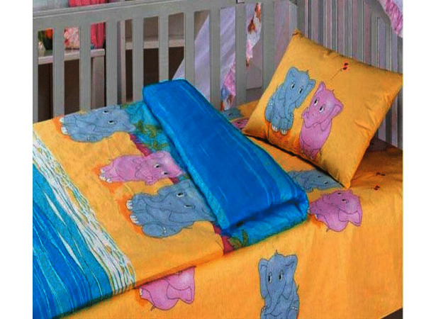 Комплект постельного белья Облачко Слоники бязь детский