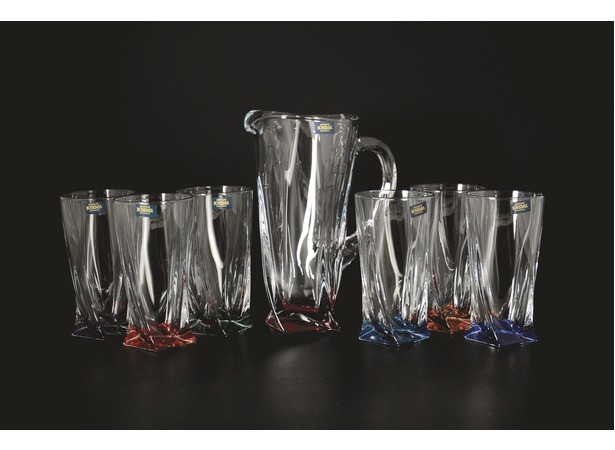 Набор Квадро Цветные (графин + стаканы 350 мл) 7 предметов