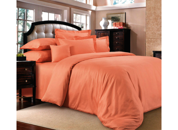 Комплект постельного белья Нежный персик сатин двуспальный евро