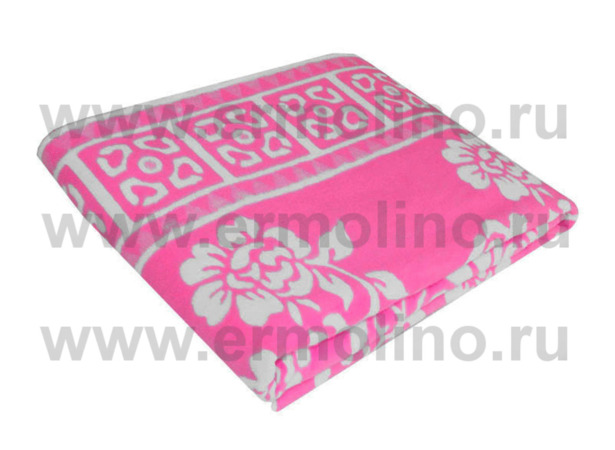Одеяло байковое жаккард Ермолино Розовое 150х215 см