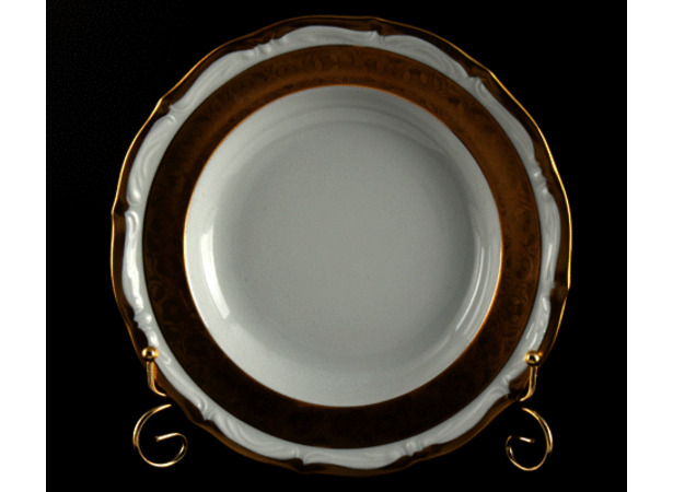 Набор глубоких тарелок Лента золотая матовая 2 24 см 6 шт