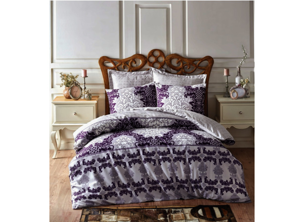 Комплект постельного белья Cottonbox Aliye (фиолетовый) сатин двуспальный евро