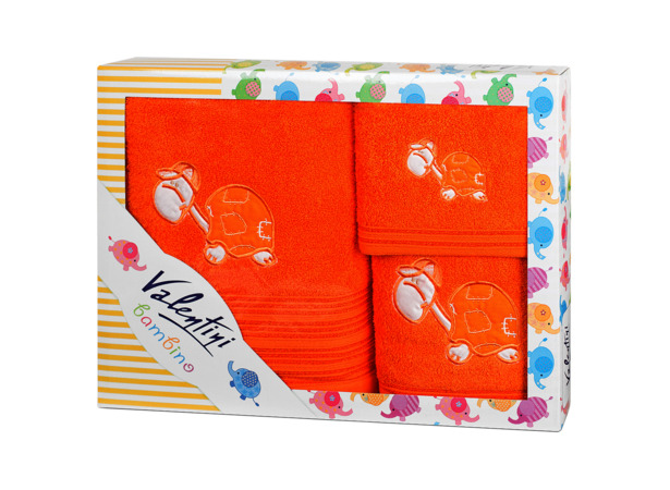 Комплект полотенец Valentini Junior Tbr 30х50 см 50х100 см 70х140 см 3 шт (оранжевый)