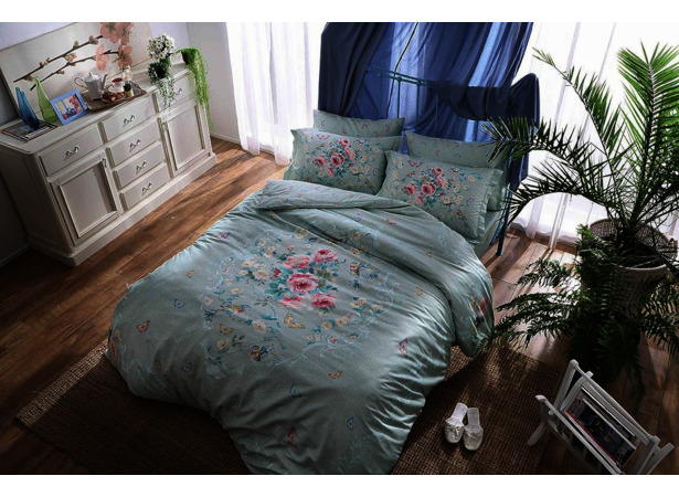 Комплект постельного белья Tac Premium Digital Misty сатин-делюкс двуспальный евро