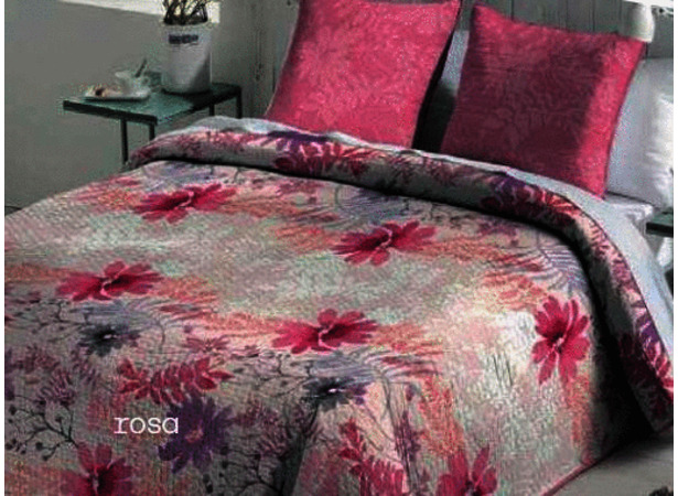 Покрывало стеганое Antilo Lola rosa 235х270 см + 2 наволочки 40х60 см